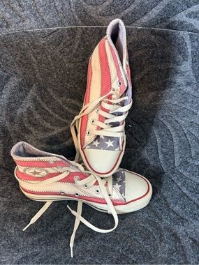 Converse High Top Sneakers in Red, White & Blue Star Stripe
